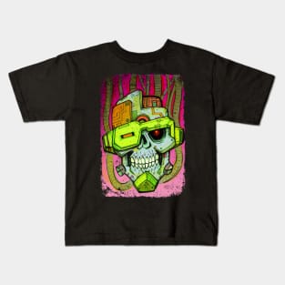 D3ATH SKULL CYBER BOT Kids T-Shirt